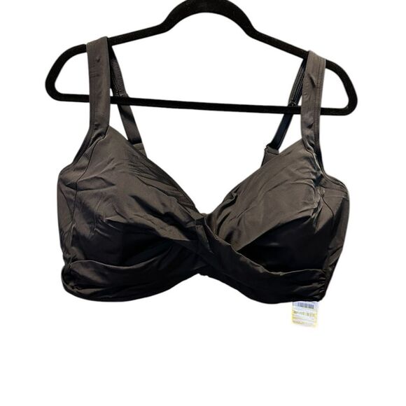 NWT Lands’ End Women Plus Size Black Underwire Twist Front Bikini Swim Top - 24W - Picture 5 of 10